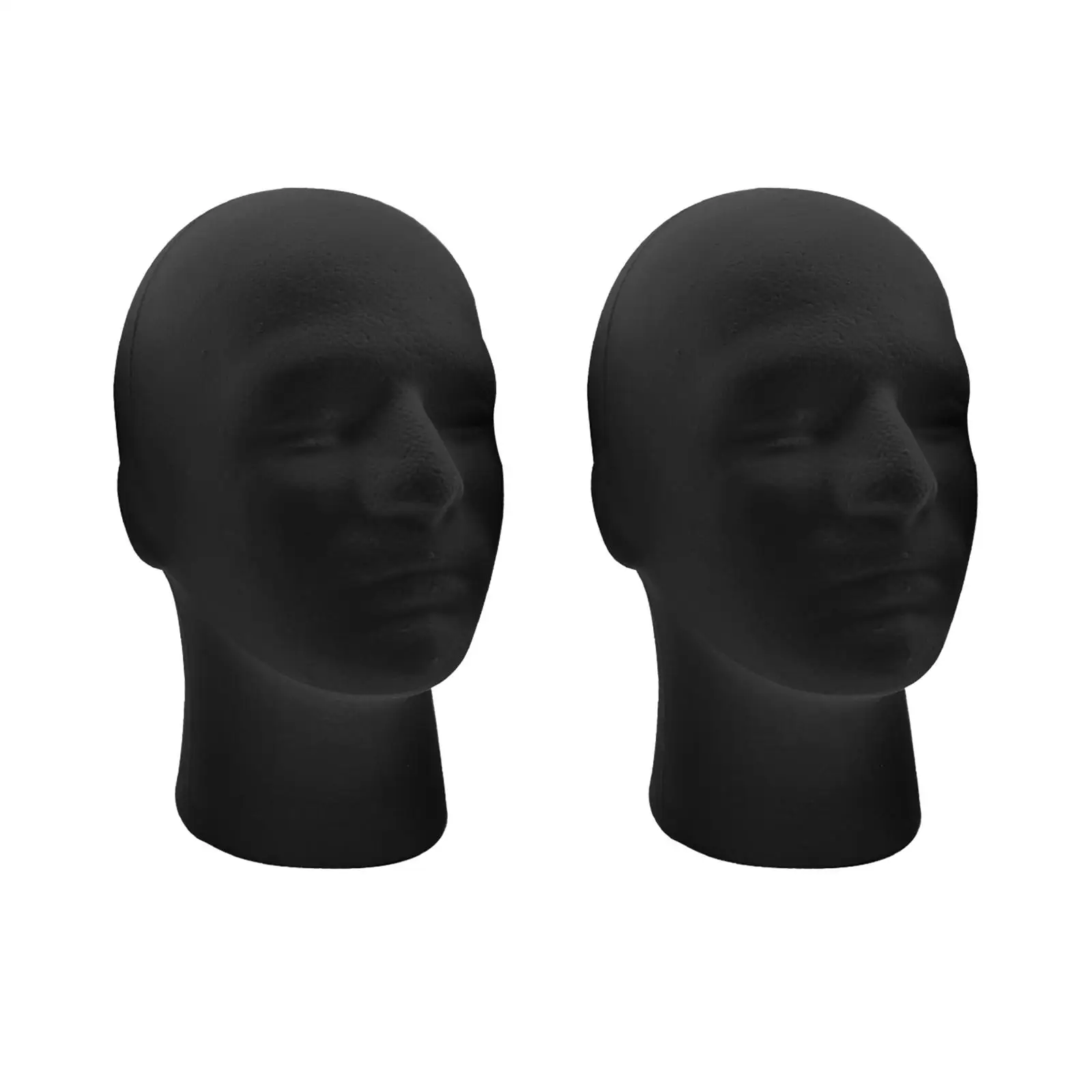 Male Mannequin Head,Male Stand Model, Round Base Foam Man's Head Display Stand, Stand Model