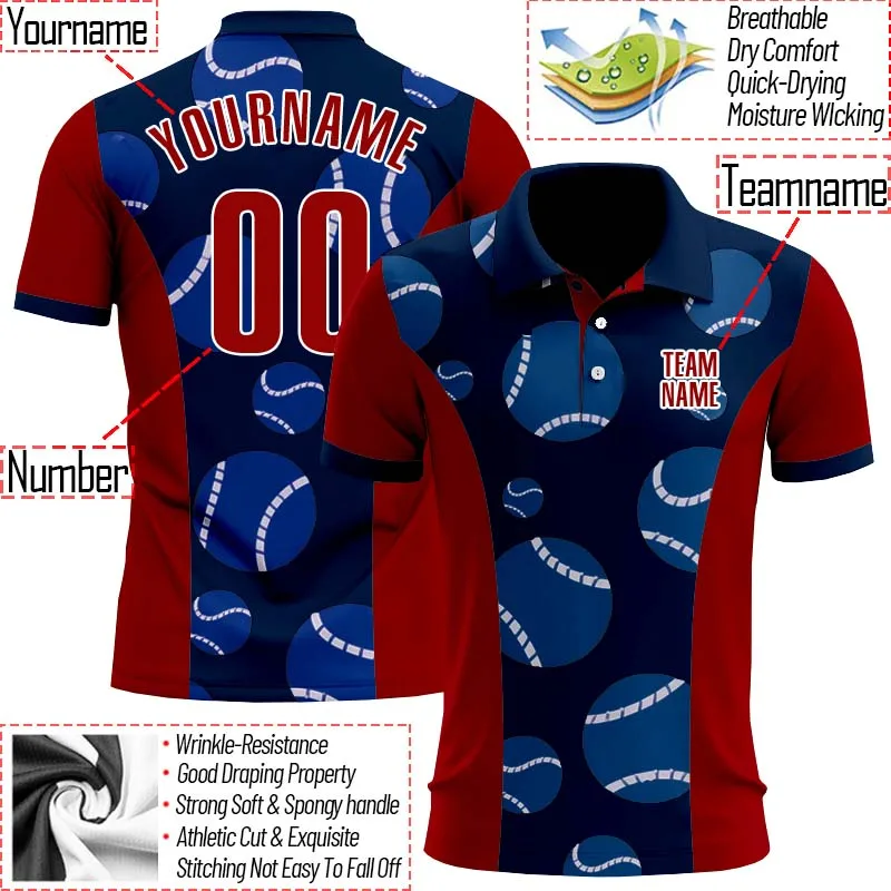 

Summer Shirts Women For Men Personalized Tennis Racket Polo Shirt 3D Print Golf Shirts Custom Your Name, Number, Team Name