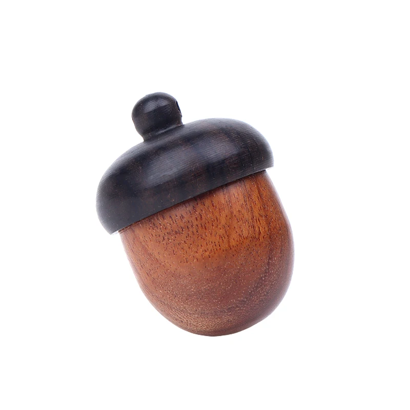 1Pc Mini Pill Box Pill Case Solid Wood Bottle Holder Storage Box Sandalwood Rescue Pill Case Container Key Chain