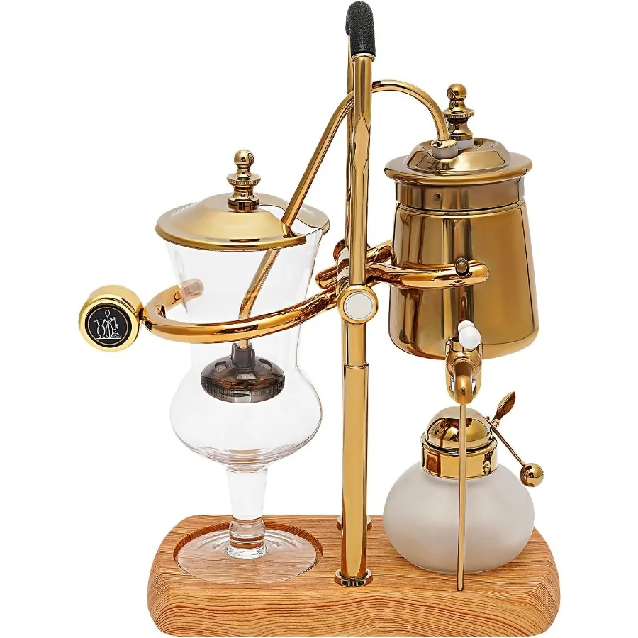 ماكينة صنع القهوة سيفون أنيقة على الطراز القديم مع لمسات ذهبية للاستخدام المنزلي والمقهى، تجربة تخمير ممتازة مع درجة حرارة تلقائية #1