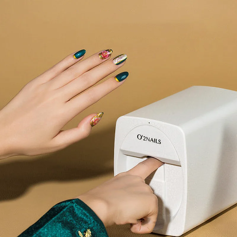 Nail Art Smart Printer Q3 2400dpi HD Printing WiFi Mobile APP Control Portable for Home/Salon with UV Lamp & Ink Cartridge
