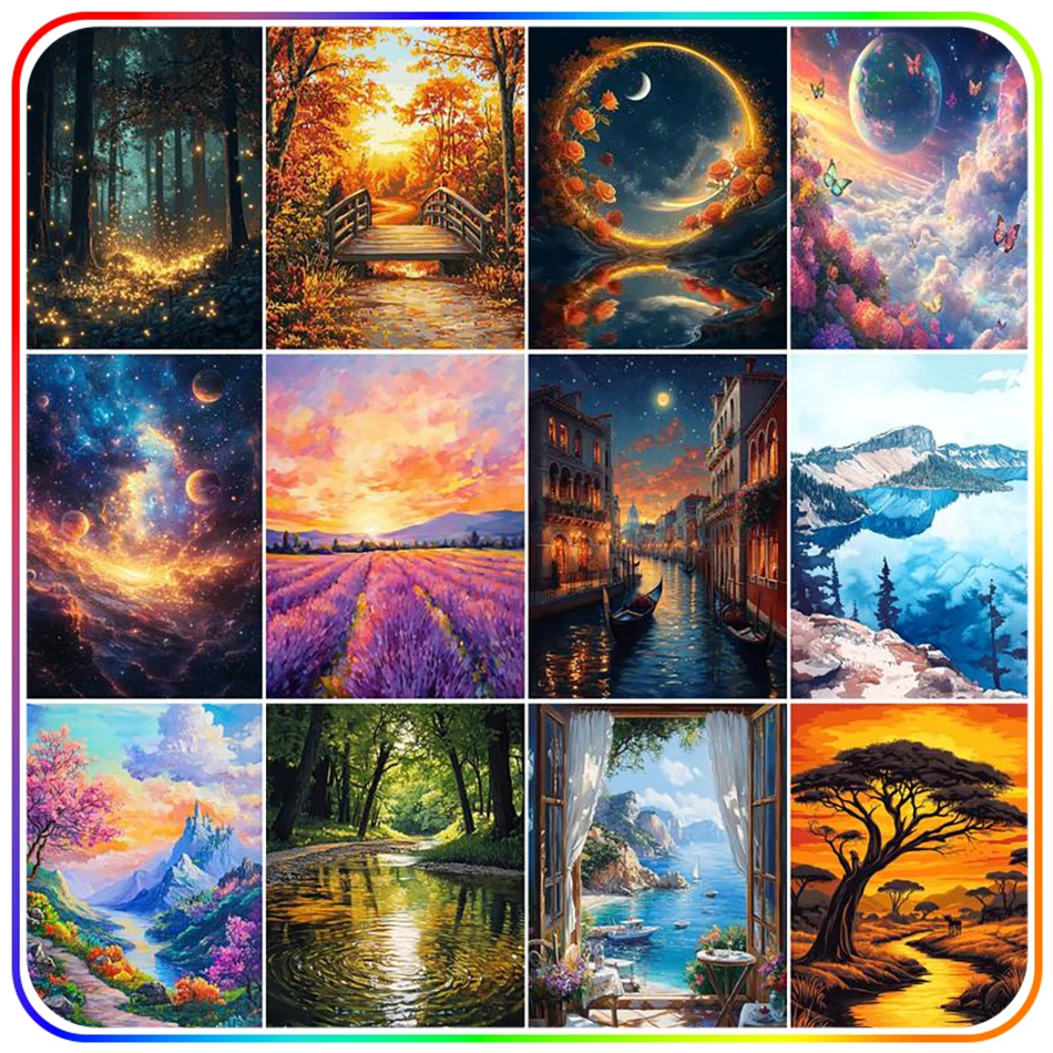 2026 Diamond Painting Komplettset Zubehör DIY Handwerk Wunderschöne Landschaft Stickerei Nadelkunst Vollquadrat- und Rundbohrer