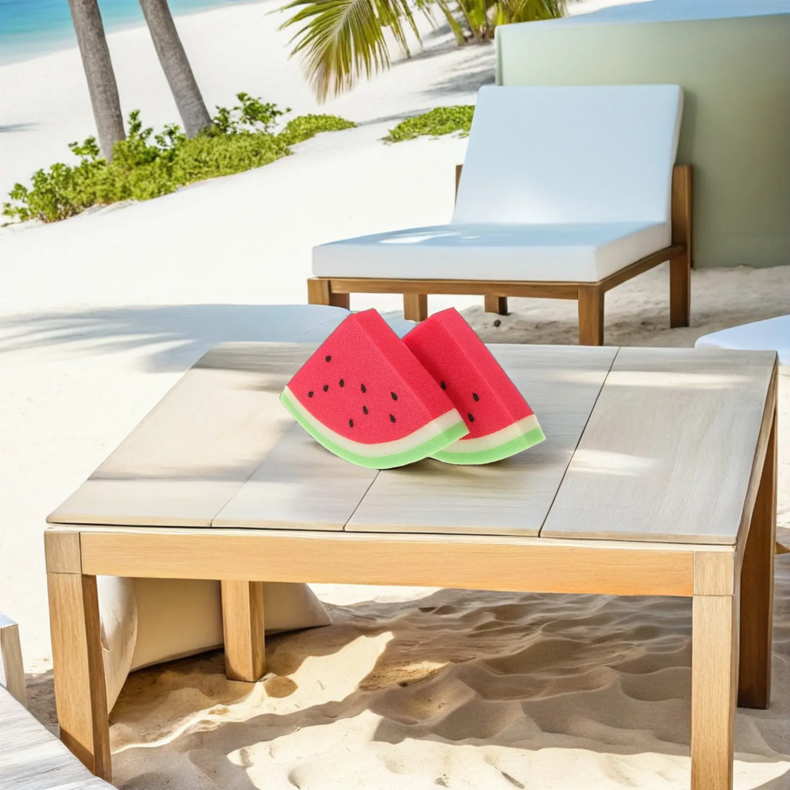 4Pcs Sand Brushes Watermelon Shape Portable Beach Sand Remover Lightweight Cleaning Tool for Beach Vacation Outdoor Use