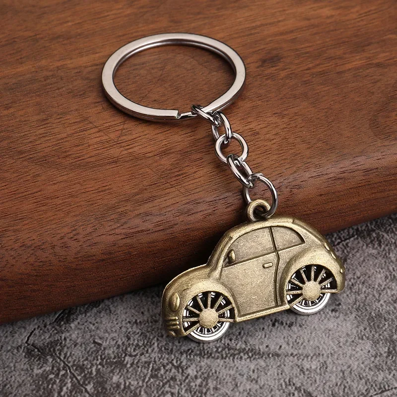 Multi color creative car keychain metal keyring cartoon car pendant small gift