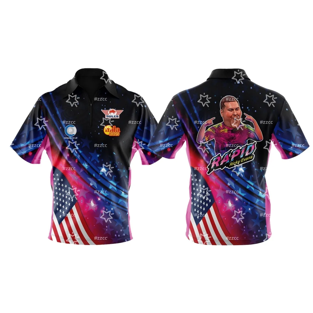 

Rapid Ricky Evans USA Shirt Official Darts Polo Shirt Spring Sports Dry Quickly Men's T-Shirt Children's Clothing Tee Y2k Woman