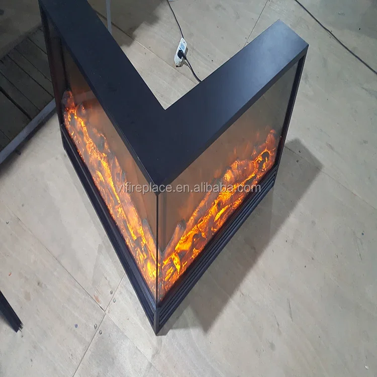 Shanghai Factory Customized 2 Sided 4 Sided Insert Remote Control Energy Saving Inserted Led Electric Fireplace