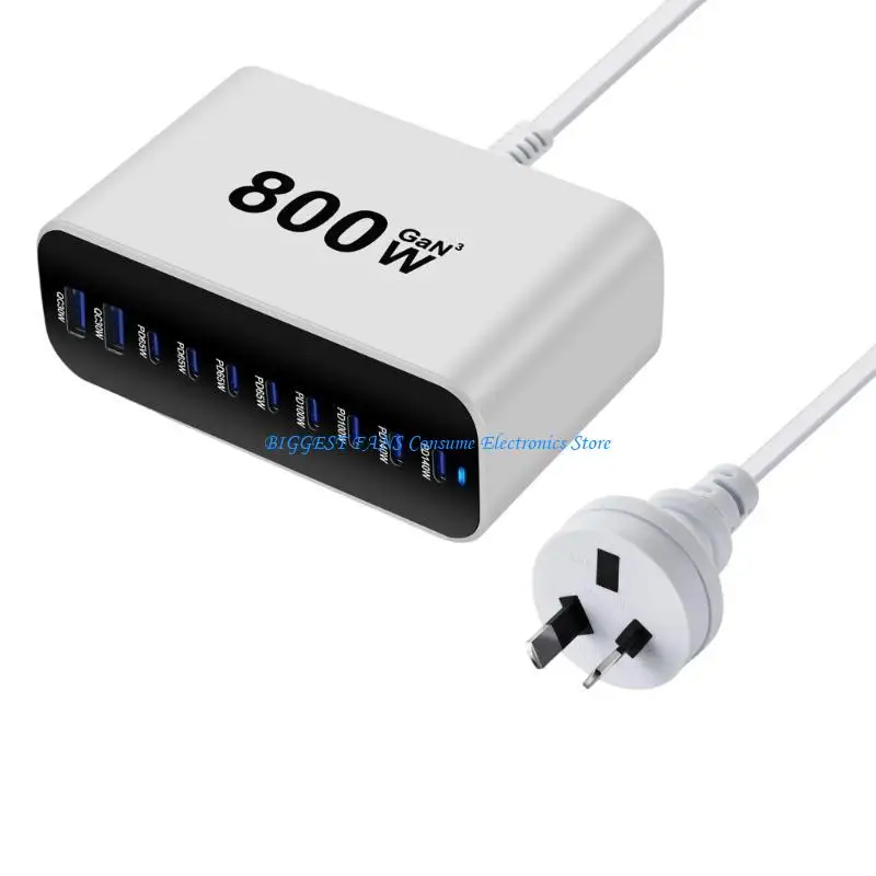 

Зарядная станция для различных устройств, 800 Вт, совместимое мощное 10-портовое зарядное устройство