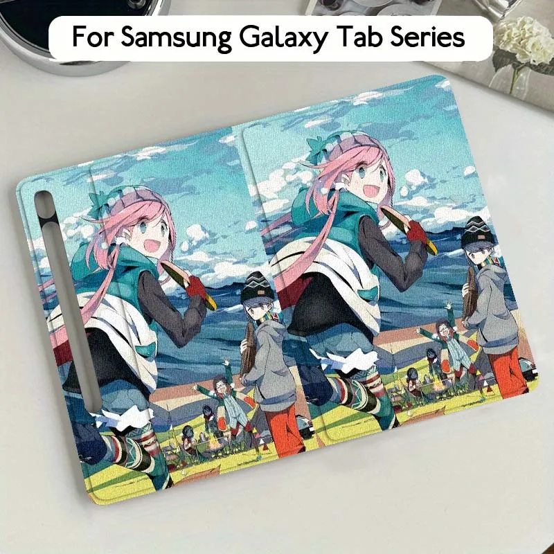 

L-Laids Back C-Camps Anime Tablet Case For Samsung Galaxy Tab S7 S8 S9 S10 FE Plus Lite 11 12.4 13.1 Inch