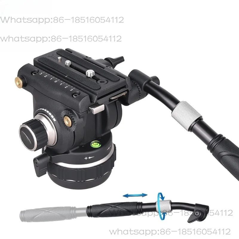 Hydraulic Fluid Video Head 360° Panoramic with Q.R.Plate Angle Adjustable for Tripod Monopod Video Photography Camera