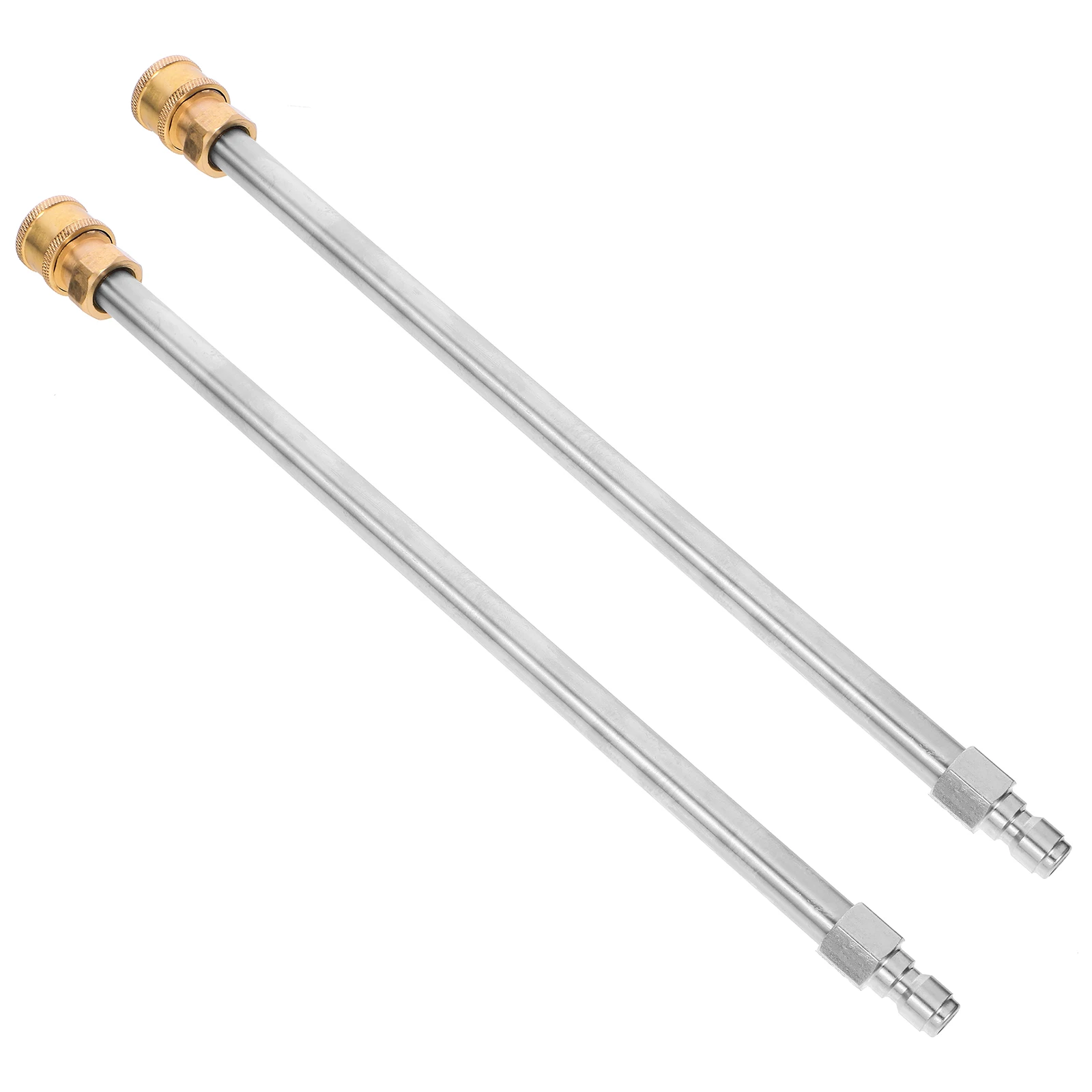2pcs Stainless Steel High Pressure Rod M22 1/4 Inch Pressure Extension Wand Car Floor Fence Cleaning Tool Washer Extension Rod