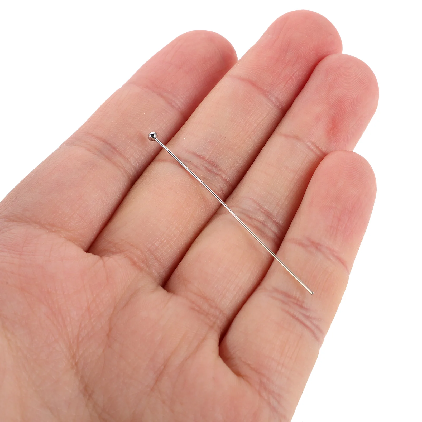 

100Pcs Jewelry Making Ball Head Pins Metal Straight Long Pins DIY Beading Crafts Bracelet Necklace Earring Accessories