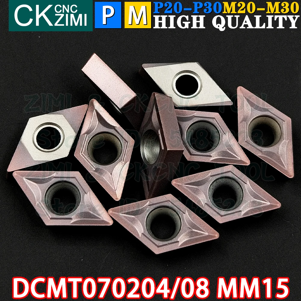 DCMT070204 MM15 DCMT070208 MM15 DCMT21.51 DCMT21.52 MM15 Insertos de carburo Insertos de torneado internos externos Herramientas Herramientas de corte de torno de metal CNC DCMT 0702 DCMT 07 Herramientas de carpintería