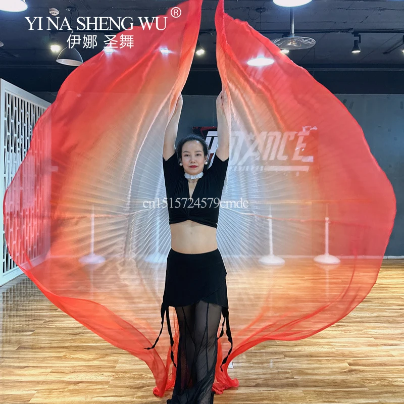 Asas de chiffon para dança do ventre, acessórios para performance em palco de dança adulta, asas egípcias isis, asas coloridas de arco-íris com bastão