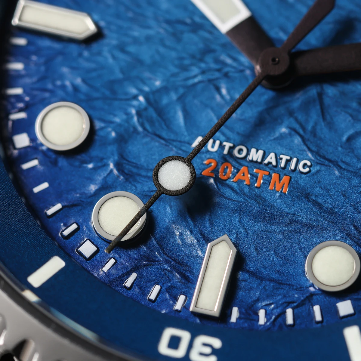 BERNY Automatic Diver Watch for Men Top Luxury Sapphire 316L Steel New Wave Dial 200M Waterproof Mechanical Diving Men's Watches view 3