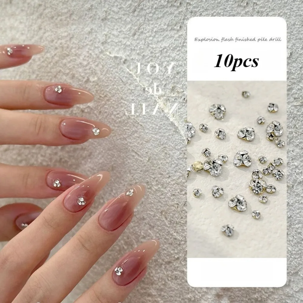 10pcs Nail Art Stacking Diamond Three-dimensional Pointed Bottom Drill Nail Accessories Nail Rhinestones Nails Decoration