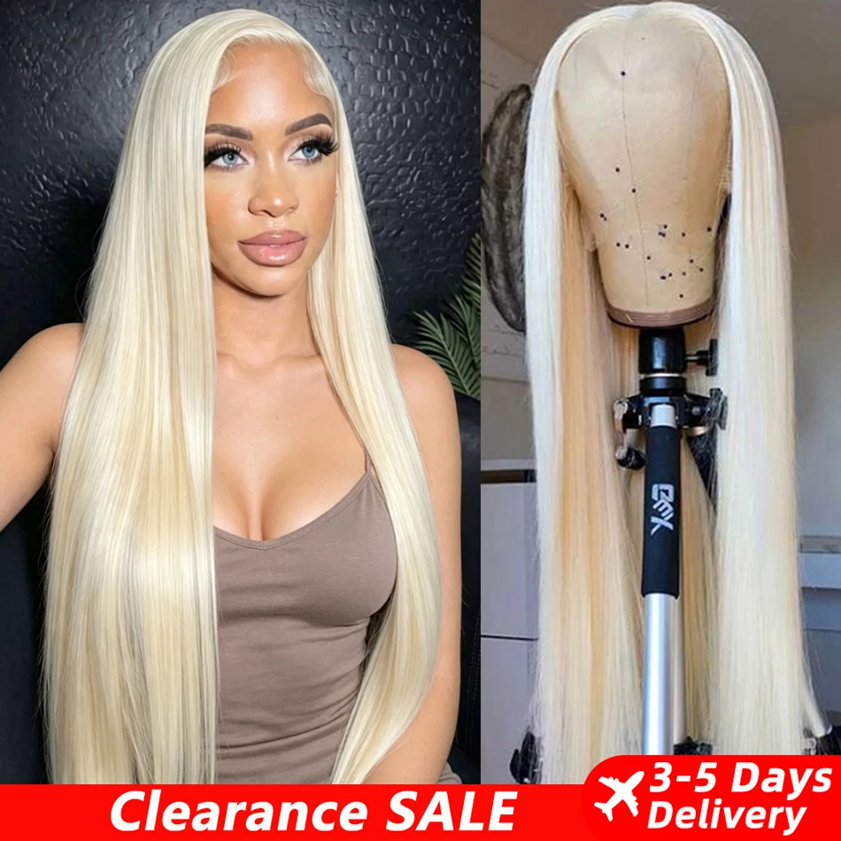 Brazilian 613 Blonde Wig 13x6 HD Lace Frontal Wigs 613 Lace Front Human Hair Wigs For Women 40 Inch Long Straight Human Hair Wigs Colored Human Hair Wigs Pre Plucked With Baby Hair Can Be Dyed 210%