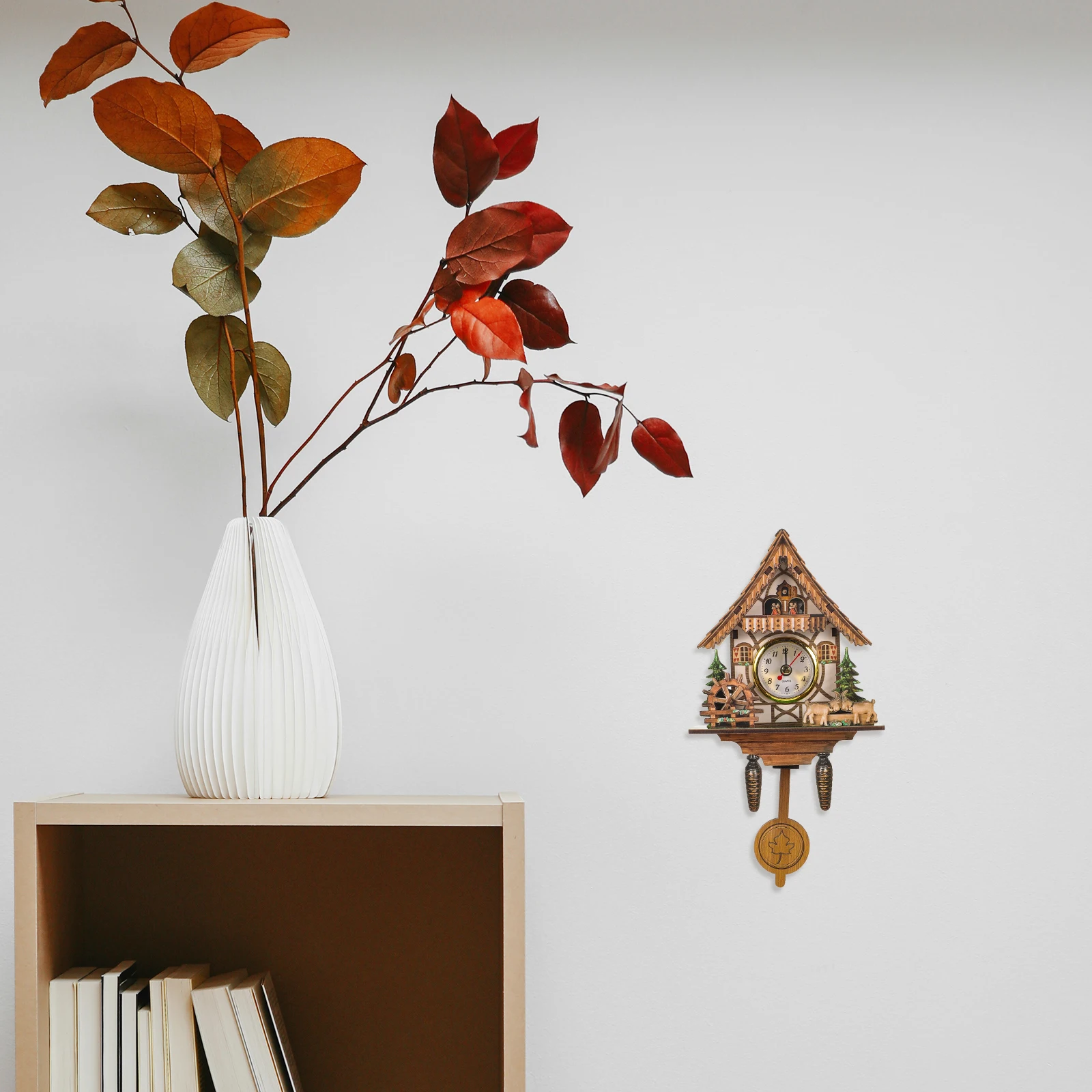 

Cuckoo Wall Clock Retro Bird House Room Bedroom Decor Traditional Style Indoor cuckoo clock wall