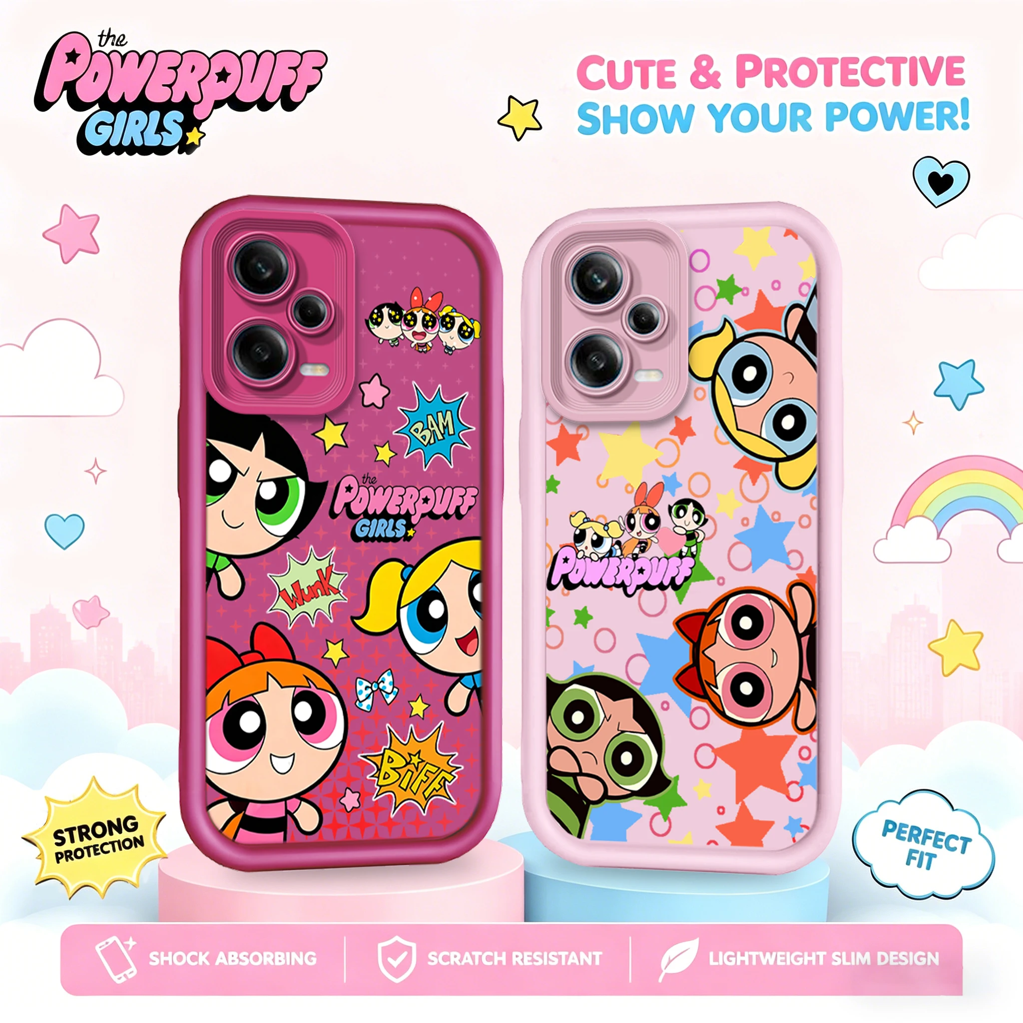 CUTE POWERPUFF GIRLS BLOSSOM BUBBLES BUTTERCUP PHONE Case for Xiaomi Redmi Note 15 14 13 12 11 10 Pro Plus 5G 14S 12S 11S 10S 4G