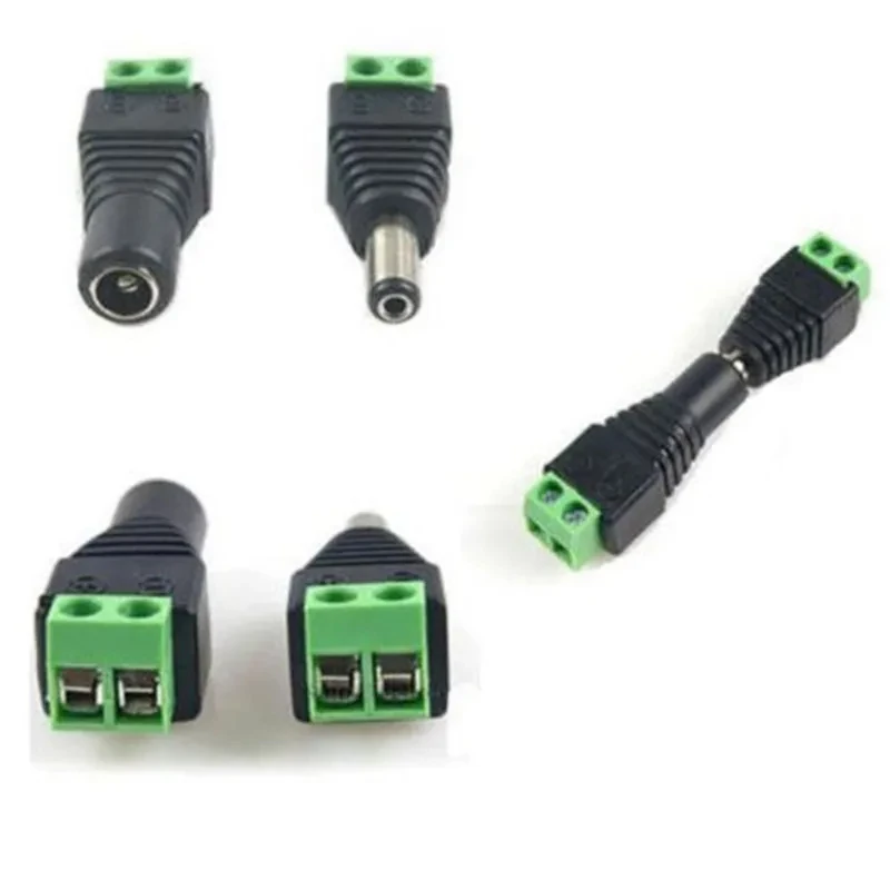 

DC Power Plug Adapter 5.5mm x 2.1mm Female Male for 5050 3528 5060 Single Color LED Strip and CCTV Cameras