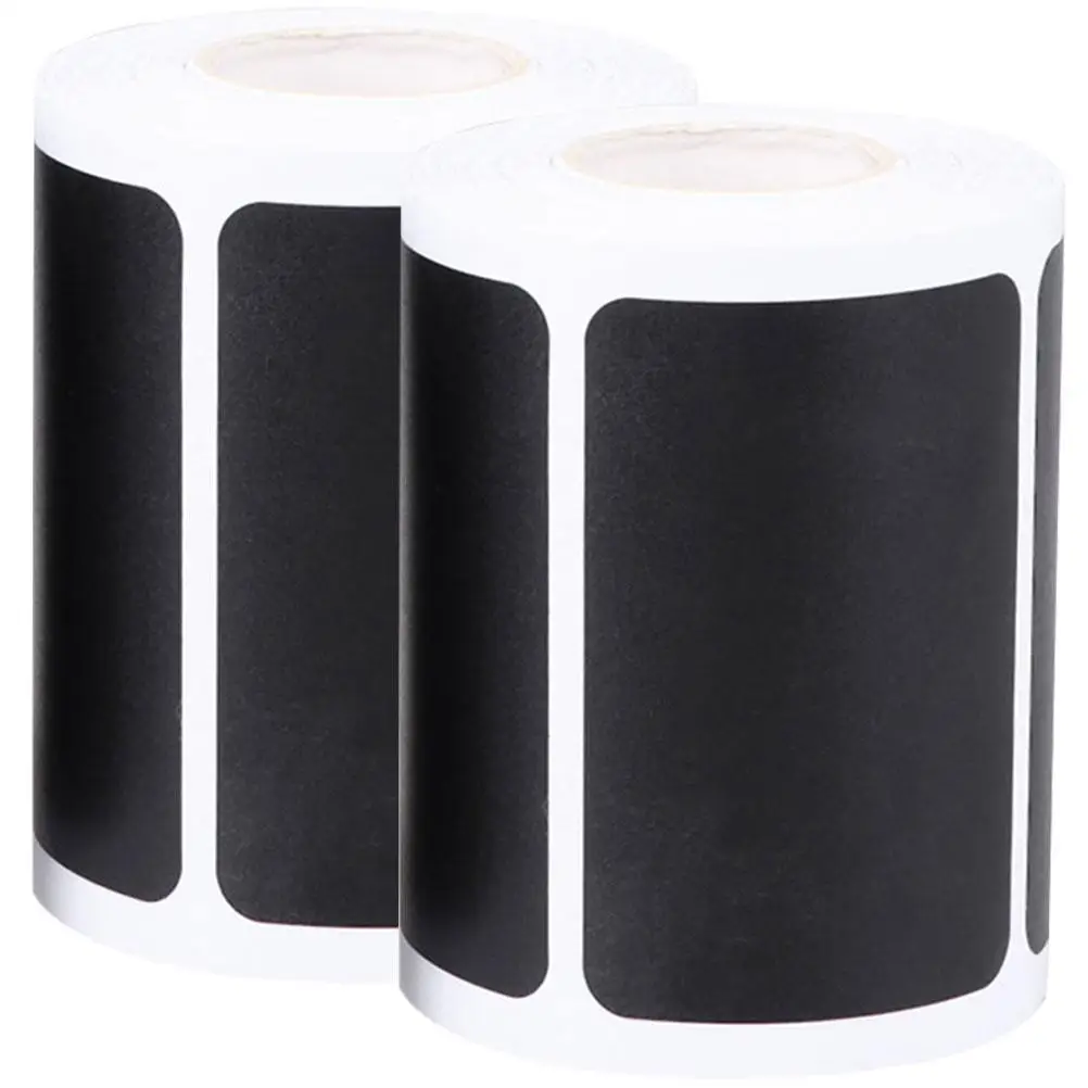 

2 Rolls Blackboard Labels Stickers Self Adhesive PVC Marking Compact Bottle Jar Supplies Kitchen Accessories Storage