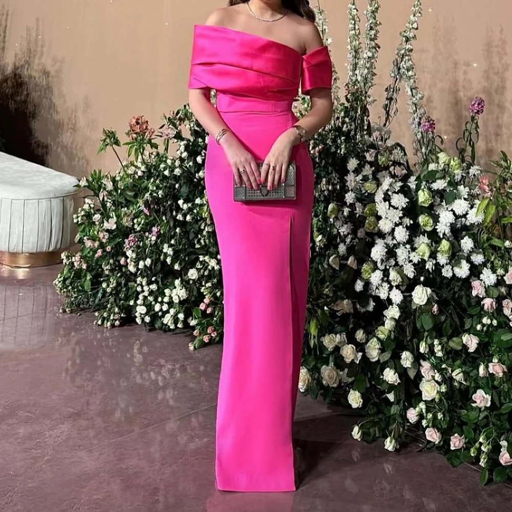 

Customized Elegant Straight Floor Length Strapless Off the Shoulder Jersey Sleeveless Evening Dress Fashion vestidos para mujer