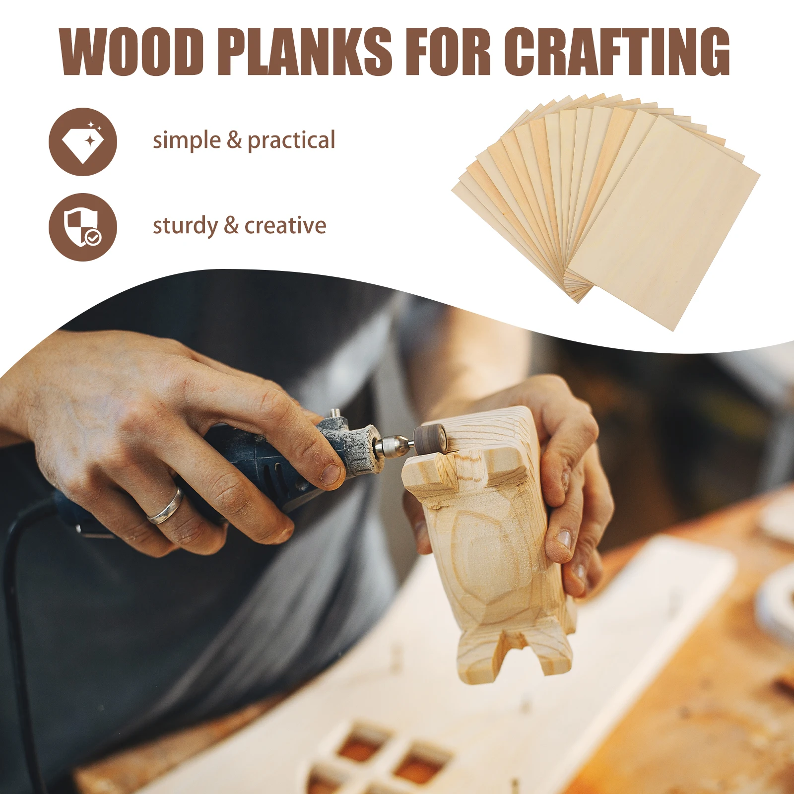 

15pcs Wooden Planks Crafts Diy Slices Unpainted Engraving Blank Pieces Diy Boards Blanks Squares For Crafts Wood Plates For