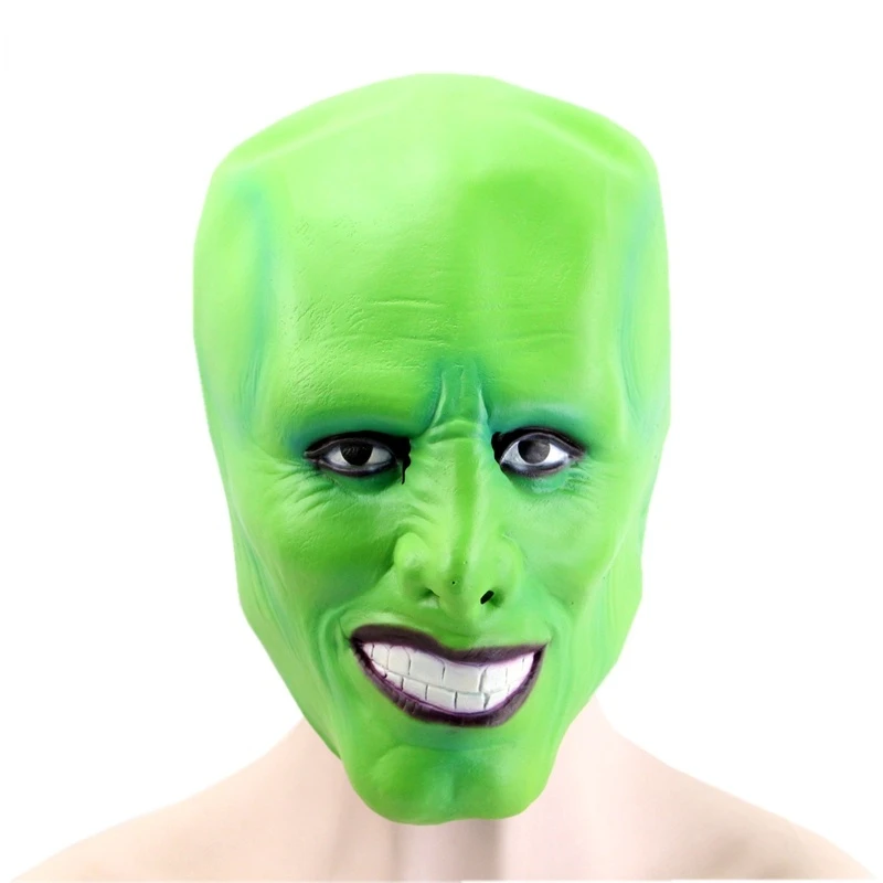 Grüne Latex maske Jim Carrey die Maske Film Kostüm Loki für Halloween Kostüm Party