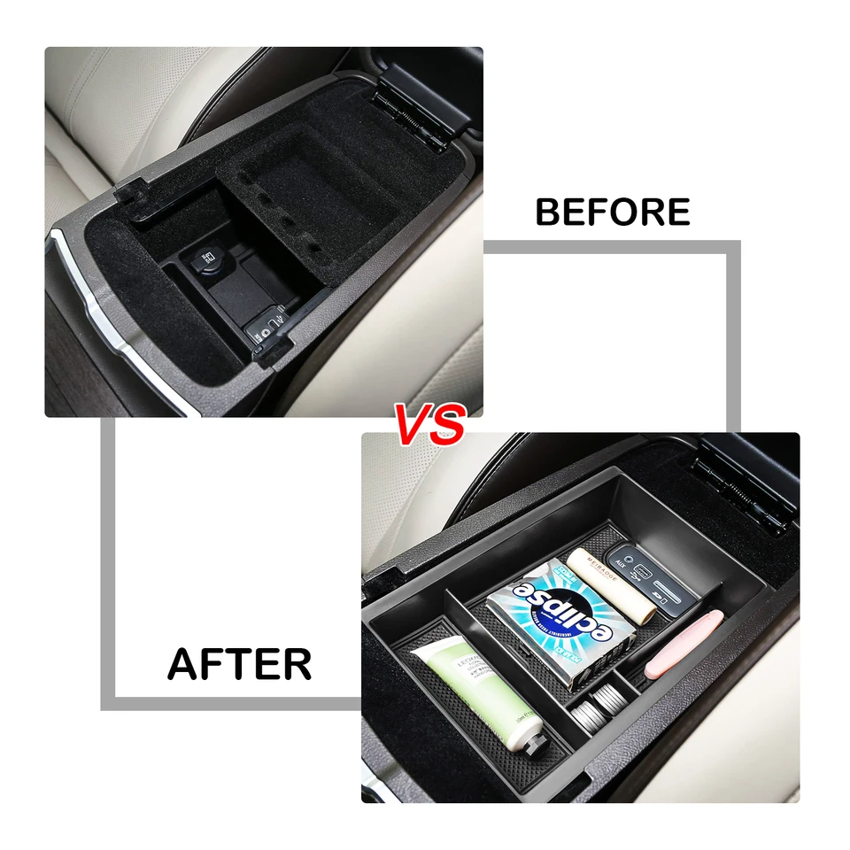 JJMY Center Console Organizer Armrest Storage Box – Fits Dodge Challenger 2015-2023 (ABS Plastic)