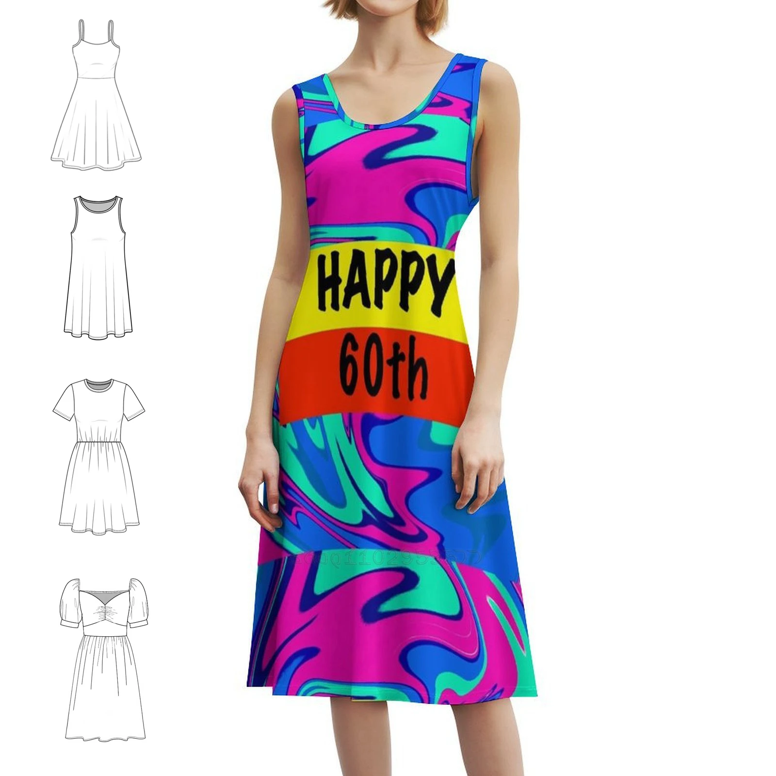 

Happy 60Th Preppy Style Mini Dress For Women A-Line Loose Fit Casual Day Dress Happy Birthday 60 Forever 14Th February Evening