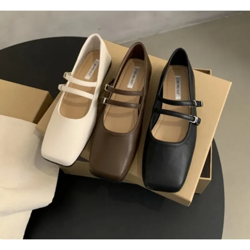 

Square Toe Women Mary Jane Shoes Fashion Shallow Ladies Casual Soft Sole Flats Spring Women's Comfort Ballerinas Shoes