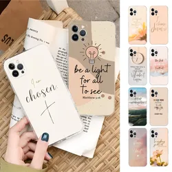 Christian bible saying Phone Case For iPhone 15 14 11 12 13 Mini Pro XS Max Cover 6 7 8 Plus X XR SE 2020 Funda Shell