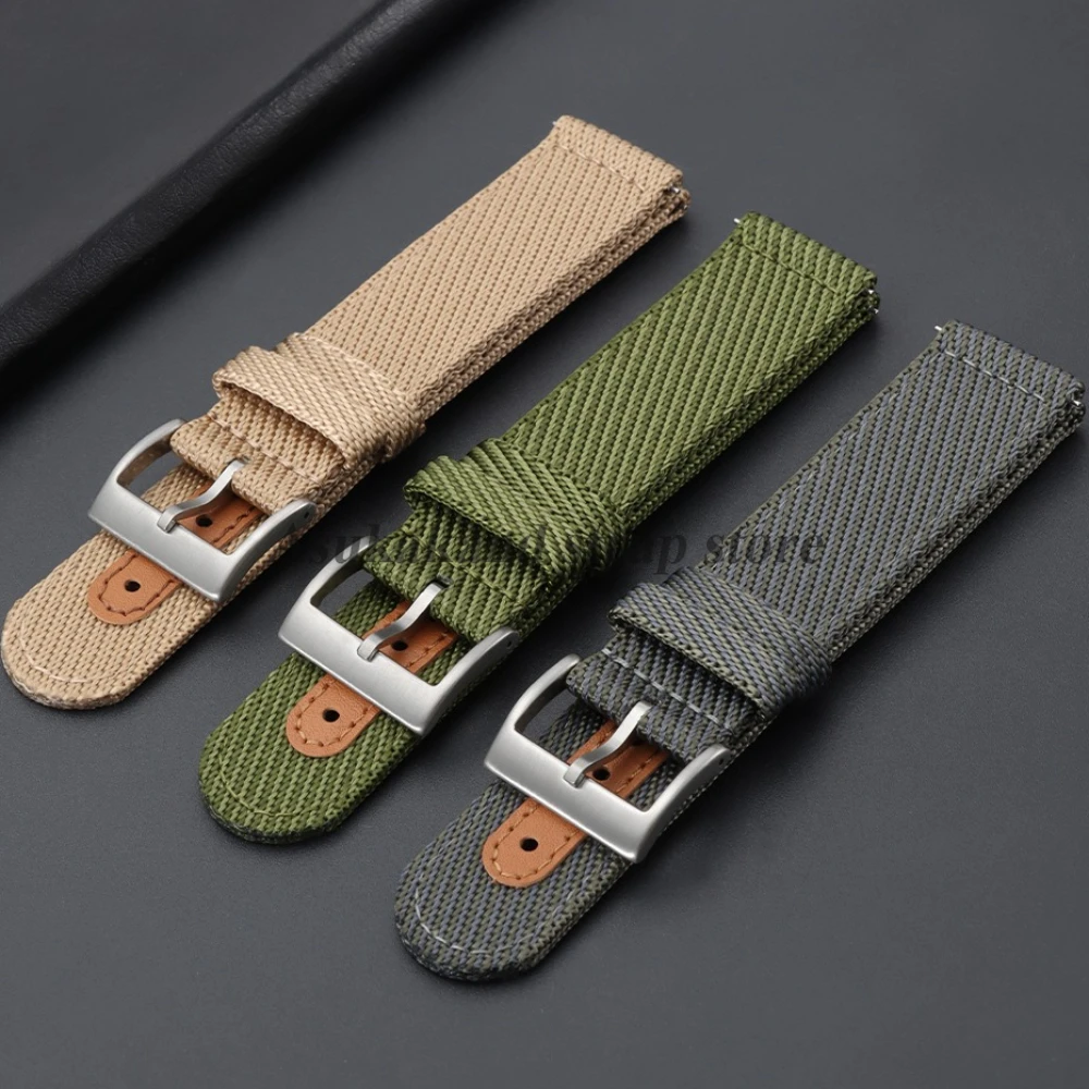 Nylon Canvas Watch Strap Men Women 18mm 20mm 22mm for Samsung for Huawei Quick Release Bracelets for Omega for Seiko Accessories