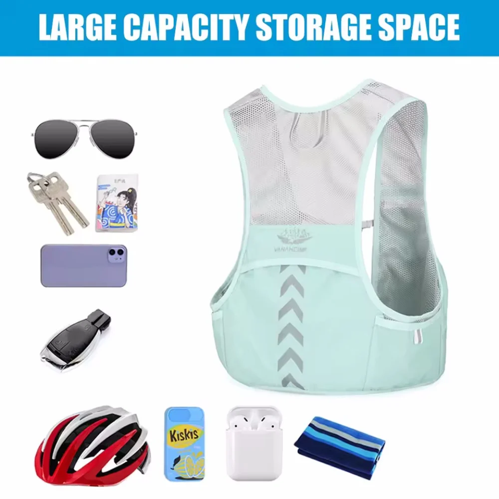 Reflective Running Vest Hydration Running Chest Bag Ultralight Cycling Vest Mobile Phone Cards Bag For Male Female Outdoor