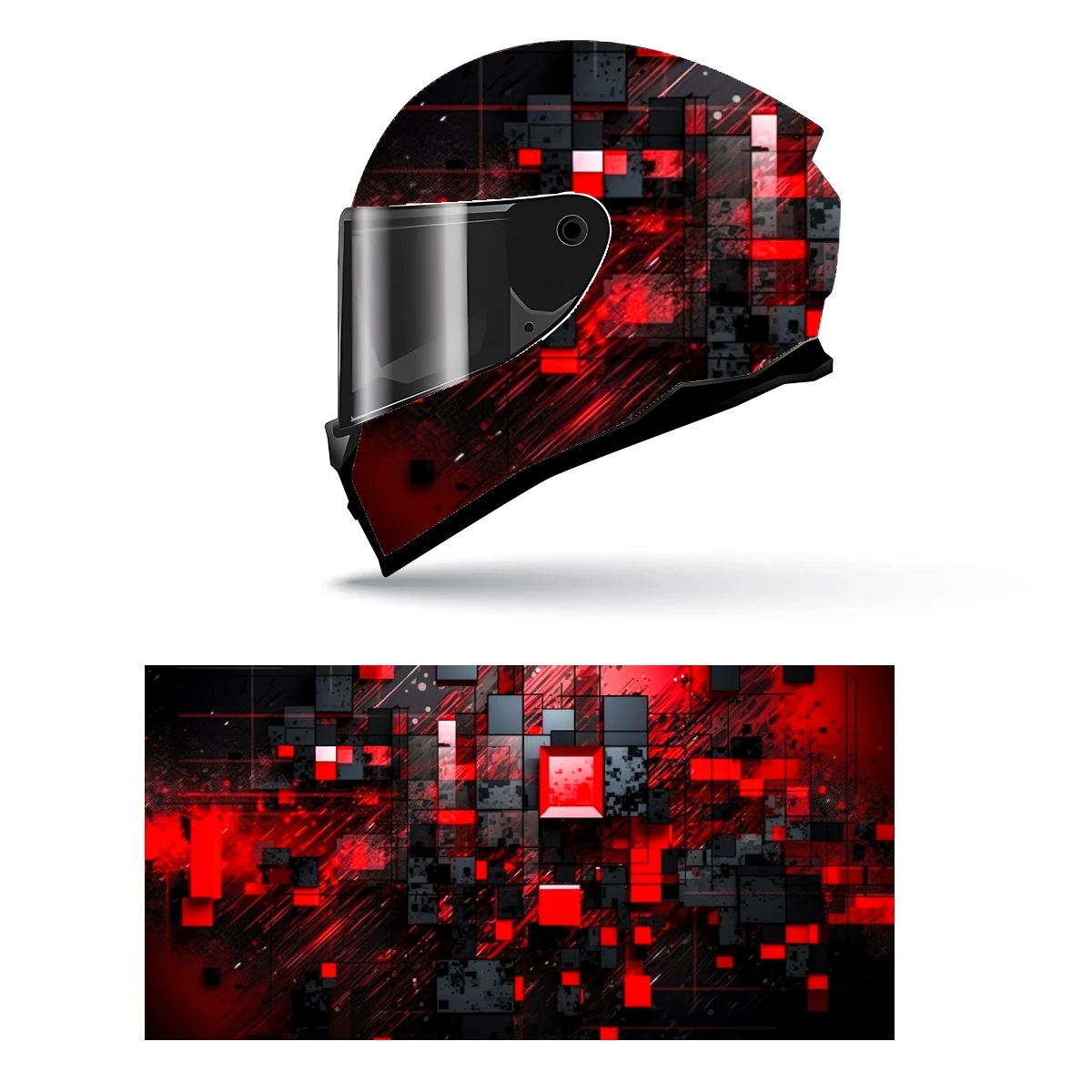 Dark Abstract Art Full Helmet Wrap Sticker Motorcycle Helmet Racing Graphic Decal Vinyl Wrap Helmet Decorative Sticker