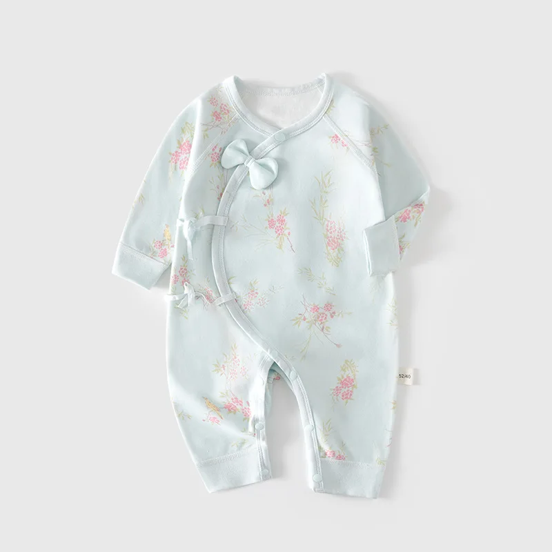 Neugeborenen-Strampler Baby-Einteiler Frühling und Herbst Reine Baumwolle Neugeborenen-Kleid Strampler Baby Enganliegende Kleidung