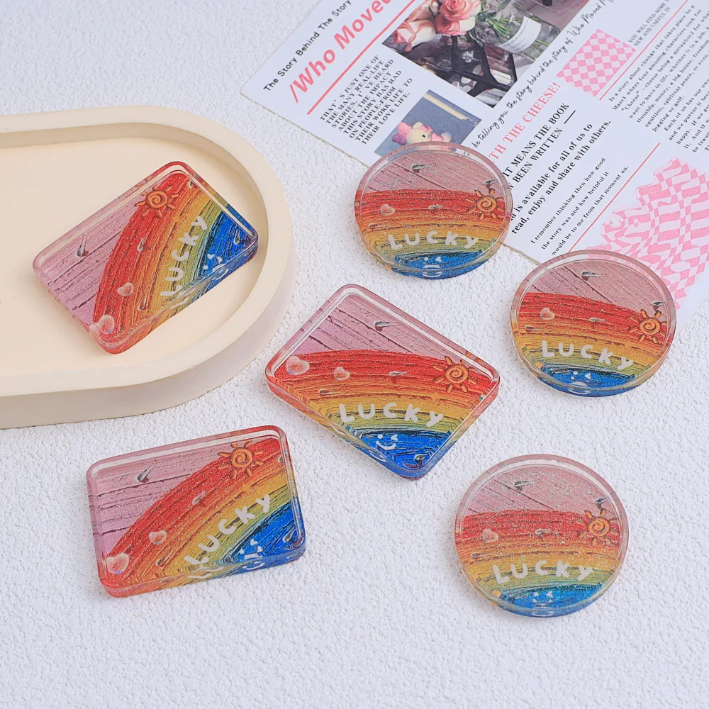 

5 шт., ледяная радужная тарелка, креативная еда, игра, мультфильм, ручная работа, сделай сам, ювелирные аксессуары, кремовый клей, аксессуары из смолы, материал