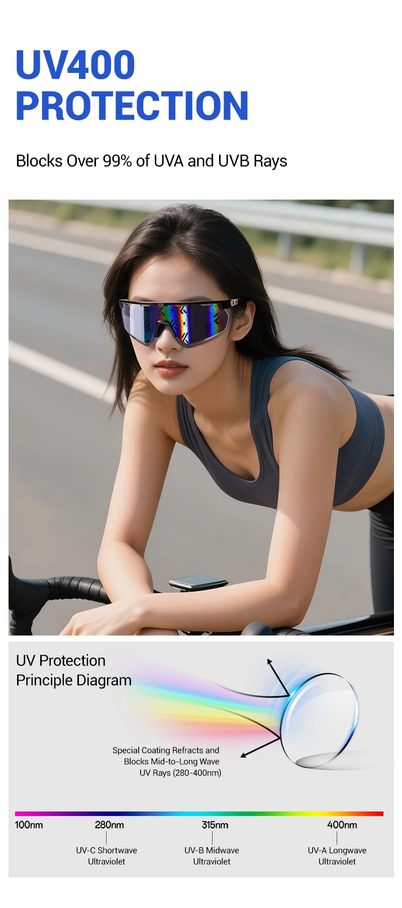Kapvoe Fahrradbrille aus echtem Carbon, Sonnenbrille für Herren, leicht, photochrom, UV400, MTB, Fahrrad, Sportbrille – Detail 16