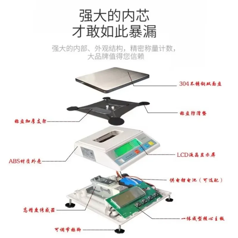 Commercial gram scale precision small electronic scale, high-precision counting and weighing multi-functional industrial