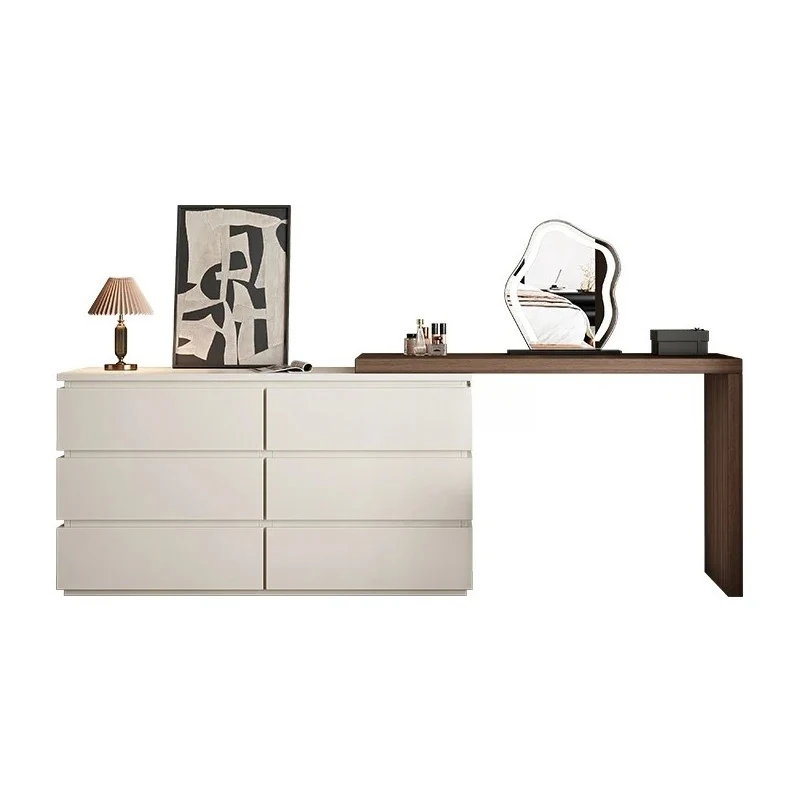

Cream wind bedroom dresser storage cabinet modern chest combination integrated multi-function