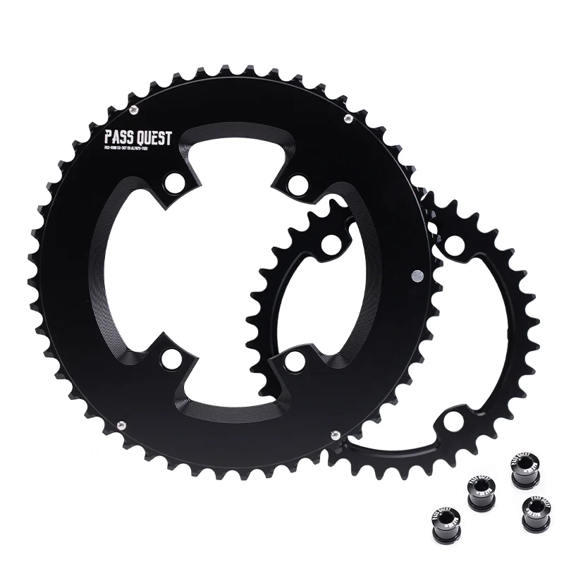 PASS QEUST 110BCD Double Chainring for SHIMANO ULTEGRA R8100 Dura-ACE R9200 R7100 Crankset 12 Speed 5 Bolt Chainring