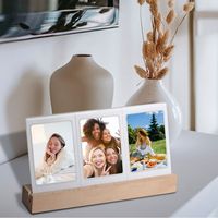 For Fujifilm Instax Mini  12 11 9 8 Fuji Camera 3 In 1 3 Inch Photo Frame Acrylic LED Light Photo Table Instant Film Camera