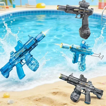 Led Light Emitting Electric Water Gun Toys Children Automatic Sensor Lights Water Pistol Summer Outdoor Beach Pool Toy for Kids