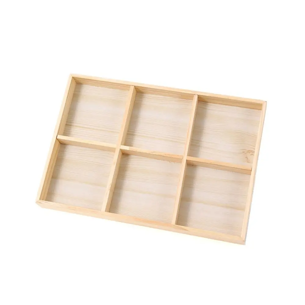 

Solid Wood Jewelry Display Tray 6/12/24/36 Grids Vintage Necklace Storage Box High Quality Divider Ring Earring Holder Bracelet