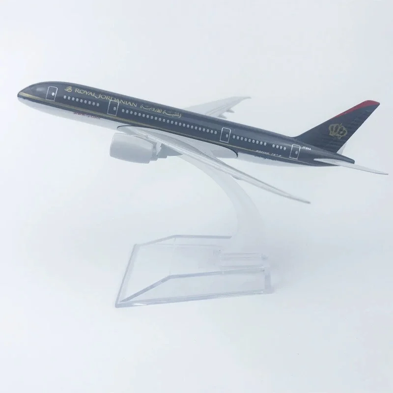 Diecast Metal 1:400 Plane Model Airplane 16cm ROYAL JORDANIAN Aircraft B787 Alloy with Stand Decoration Kids Desk Accessorie