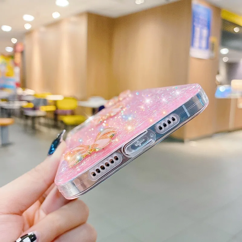 Jade butterfly Bling Glitter Phone Case For Samsung Galaxy A05s A 05 S Soft Shockproof Bumper Shining Flash TPU Soft Back Cover image 4