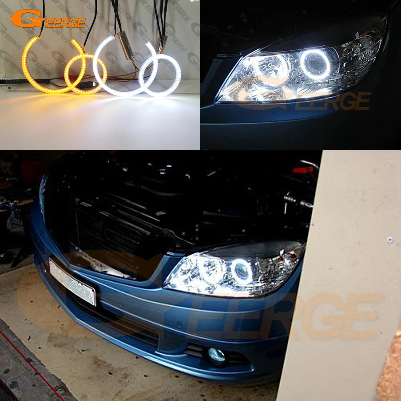 Ultra Bright Refit Day Light Turn Signal LED Angel Eyes Kit For MERCEDES BENZ C Class W204 C280 C300 C350 C63 2007-2011