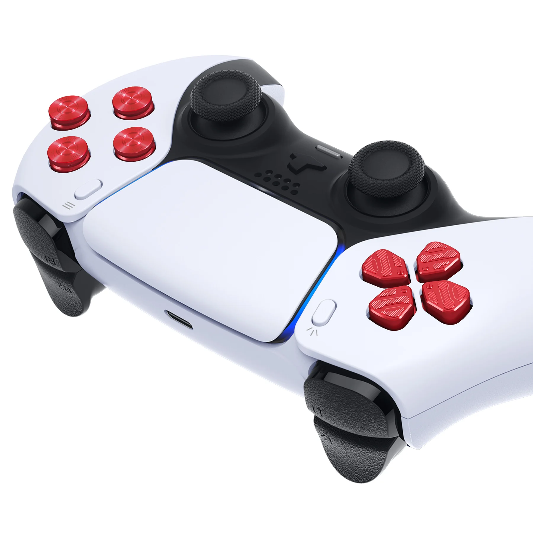 eXtremeRate Metal Dpad ABXY 버튼 ps5 컨트롤러용 맞춤형 교체 알루미늄 액션 버튼 및 방향 키