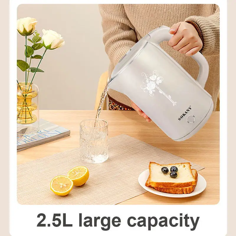 Electric Kettle 2.5 Liter Hot Water Boiler , 2000 Watt BPA-Free Portable Tea Maker Fast Heating Element, Brew Coffee & Beverage