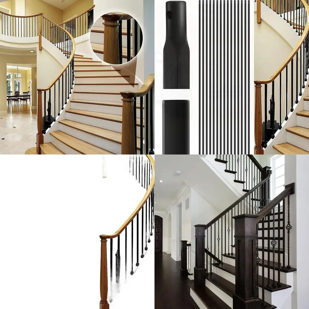 

Half-Inch by 44-Inch Wrought Iron Hollow Balusters, 15-Pack for Indoor Stair and Deck Railing