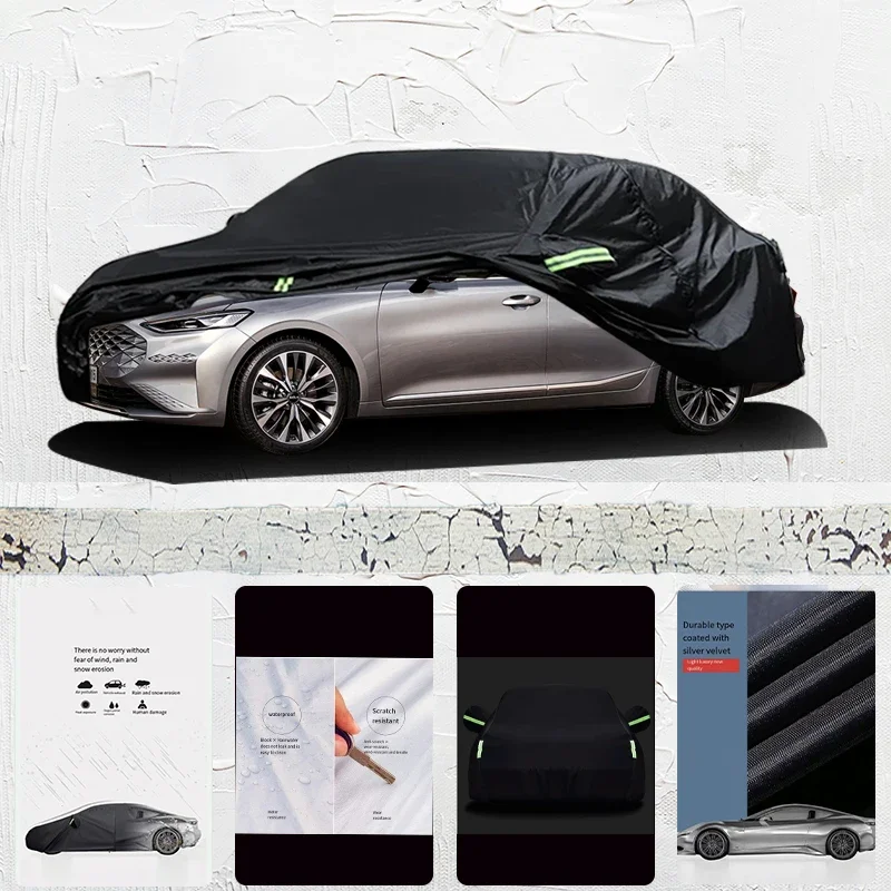 

For Kia K8 Anti-UV Sun Shade Rain Snow Resistant Dustproof Car umbrella Black cover Full Car Cover Outdoor Protection